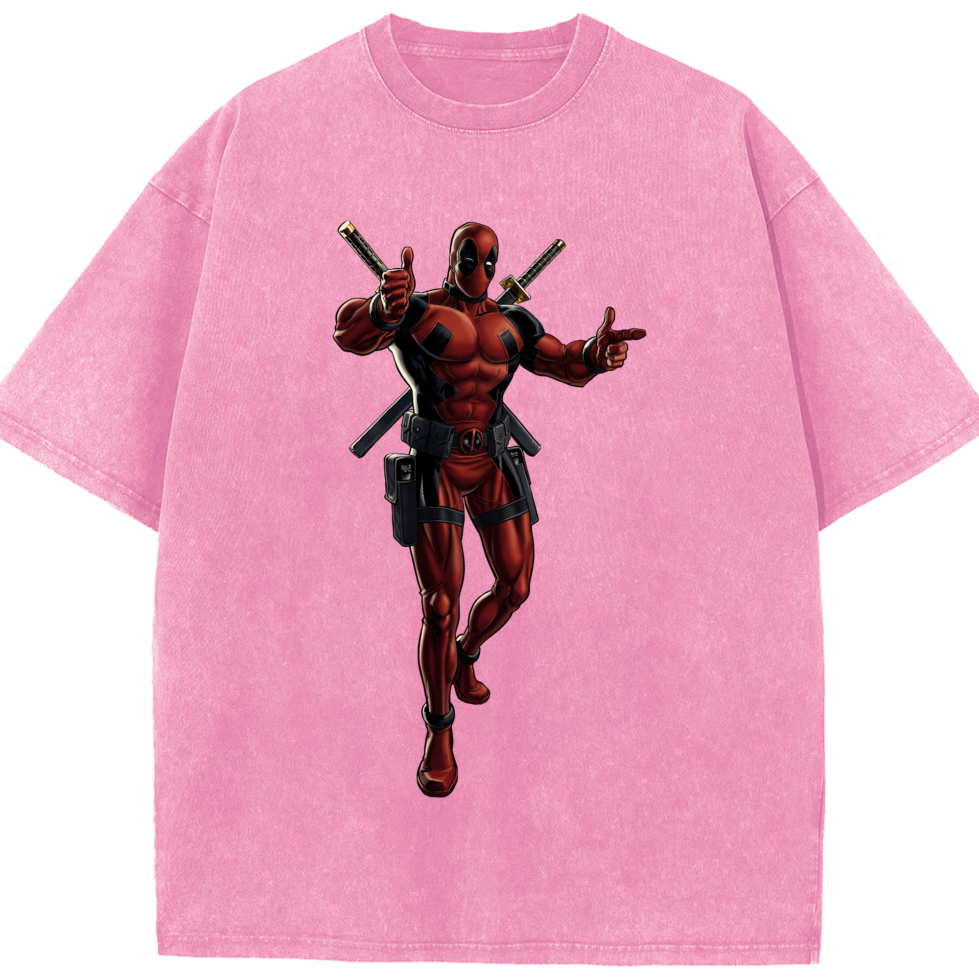 （画像用） Deadpool デッドプール 綿100% ヴィンテージ風 半袖Tシャツ（フロントプリント）